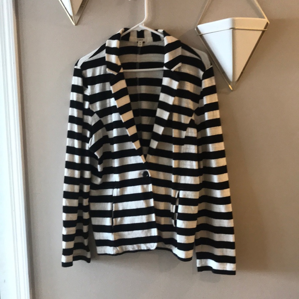 Black and white striped blazer